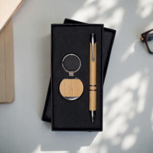 Wooden Bamboo Keychain & Ballpen